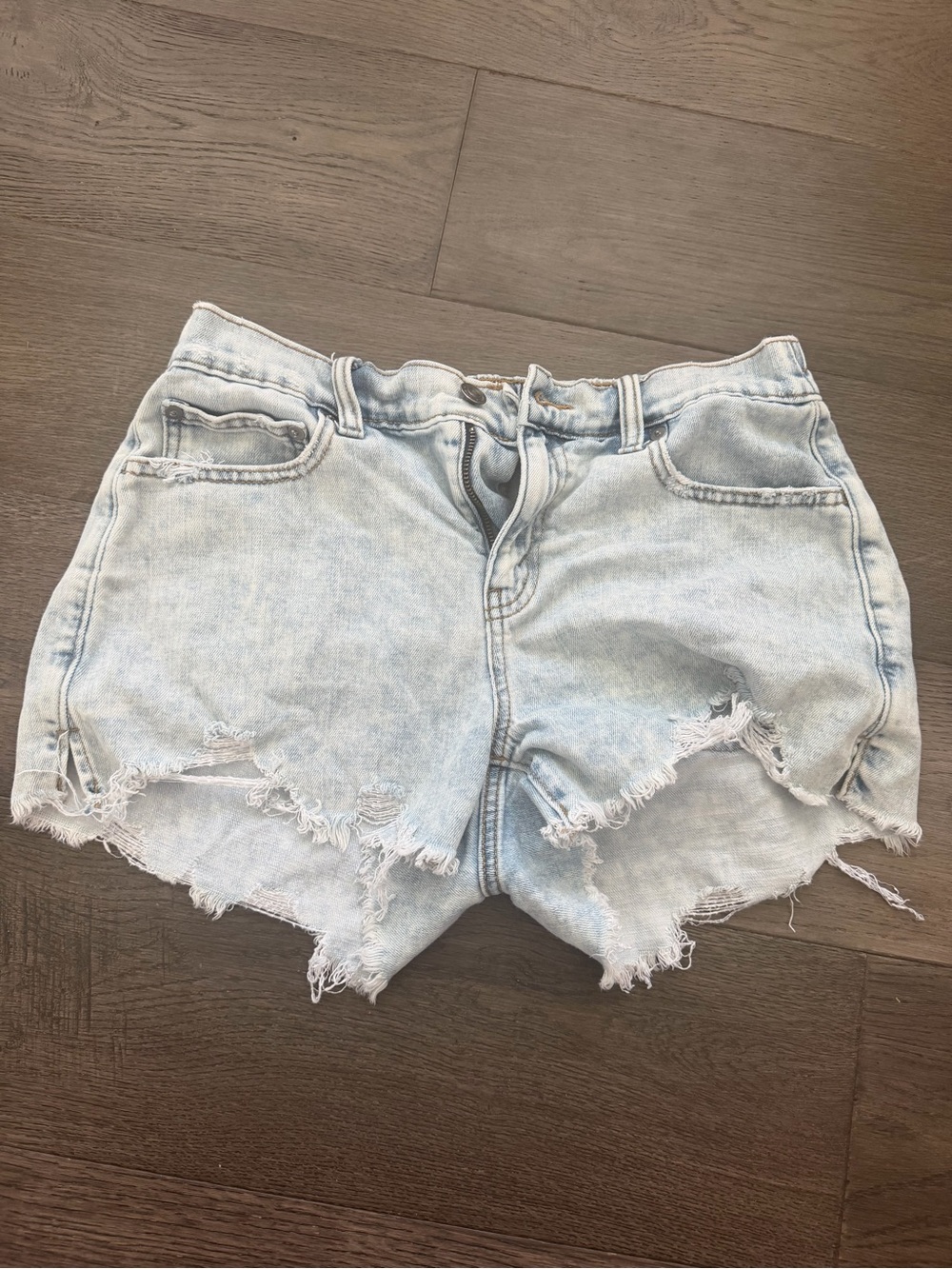 Women's Aerie Light Blue Distressed Denim Cutoff Shorts